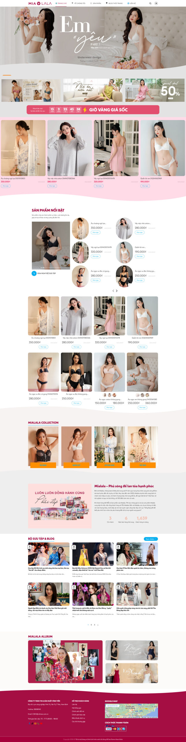 Giao Diện Web Bán Đồ Thời Trang Váy Ngủ Đồ Lót