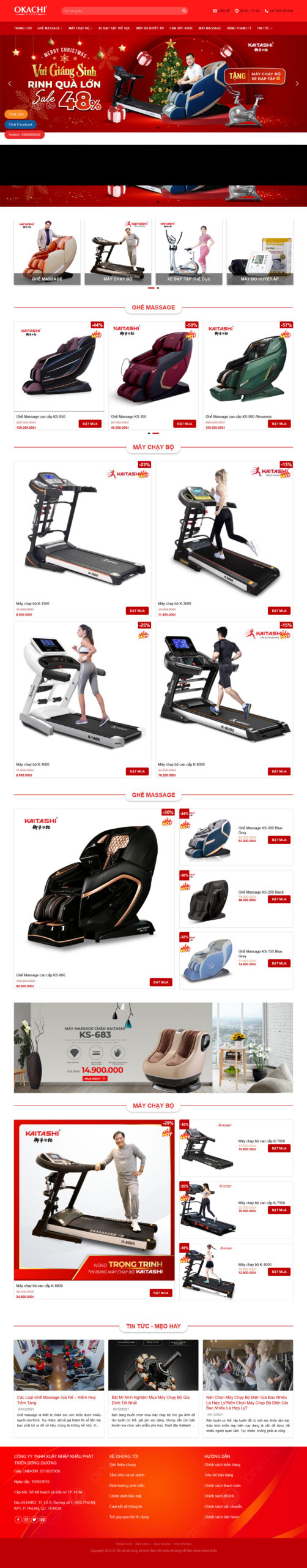Giao Diện Web Bán Ghế Massage