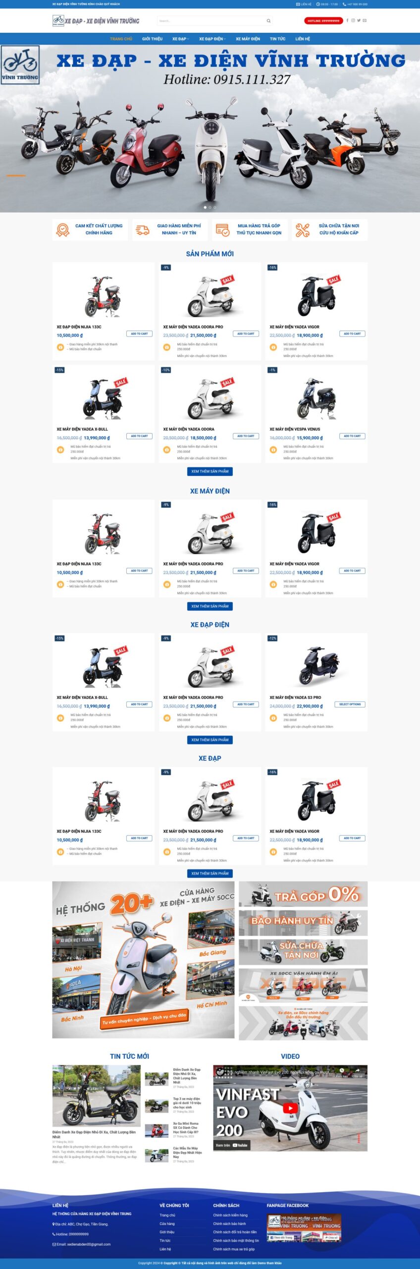 Giao Diện Web Bán Xe Điện 01