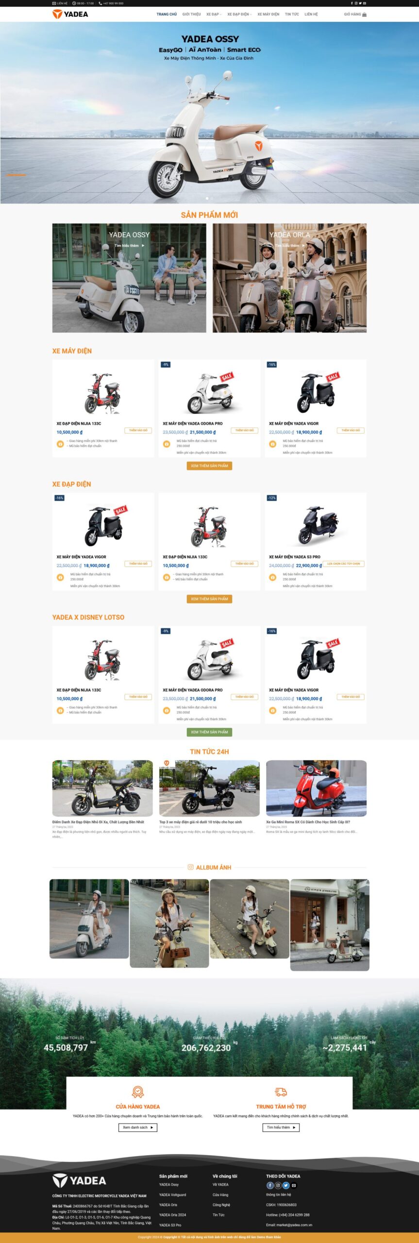 Giao Diện Web Bán Xe Điện 02