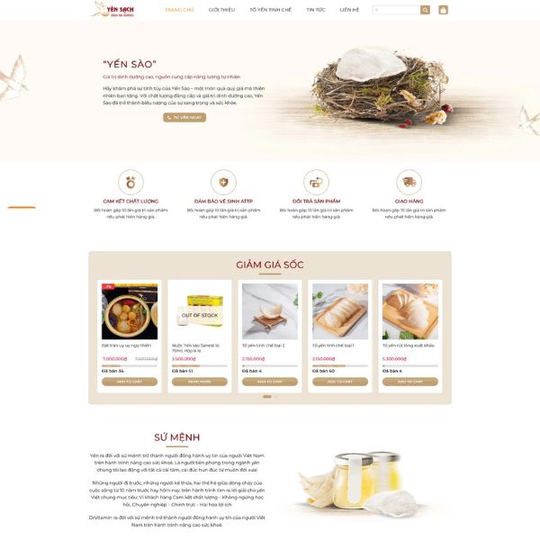 Giao Diện Web Bán Yến Sào 04