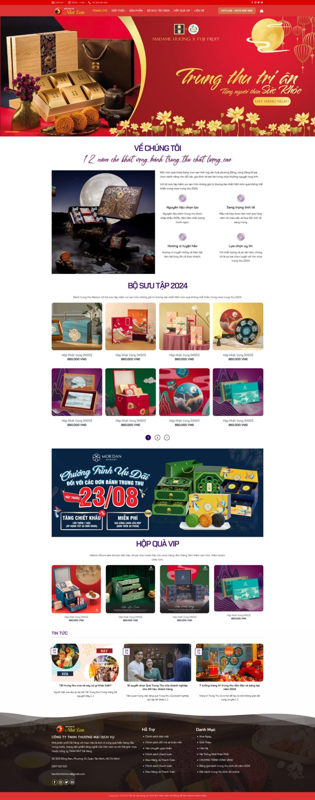 Giao Diện Web Bánh Trung Thu 2024