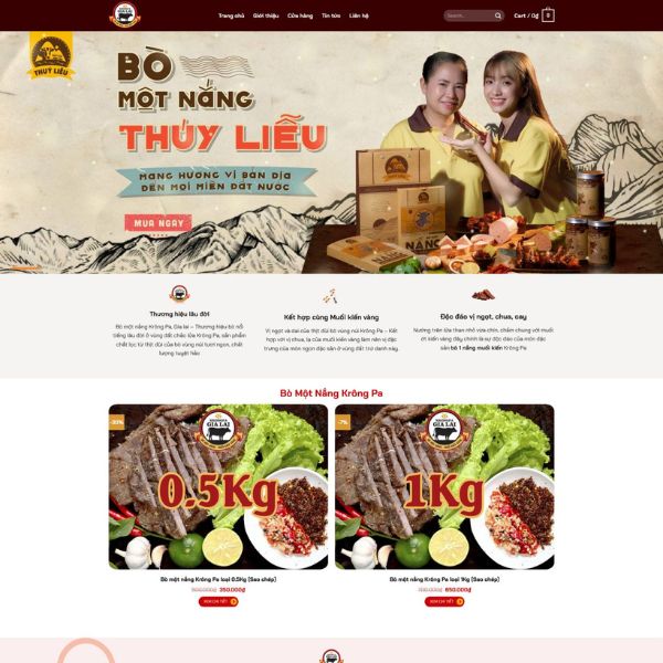 Giao Dien Web Bo Mot Nang Dac San Tay Nguyen