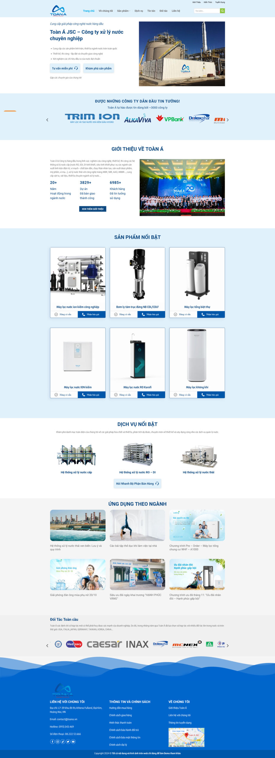 Giao Diện Web Công Ty Bán Máy Lọc Nước