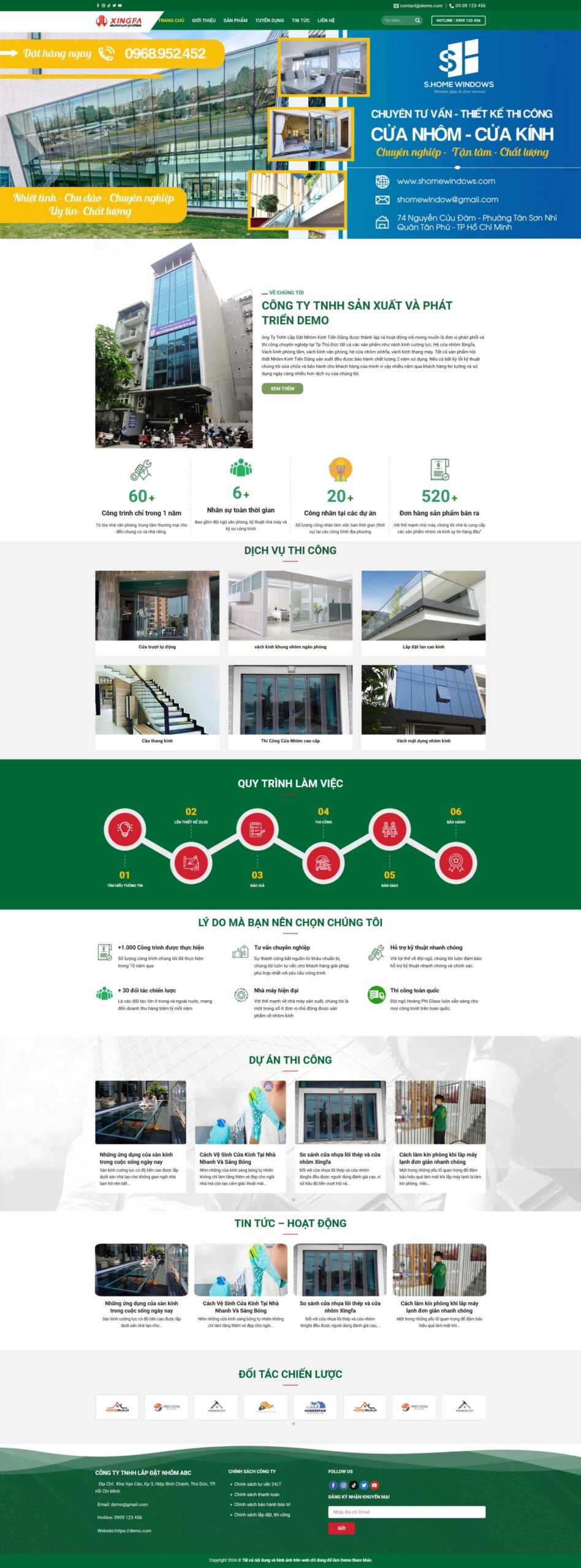 Giao Diện Web Cửa Nhôm Kính