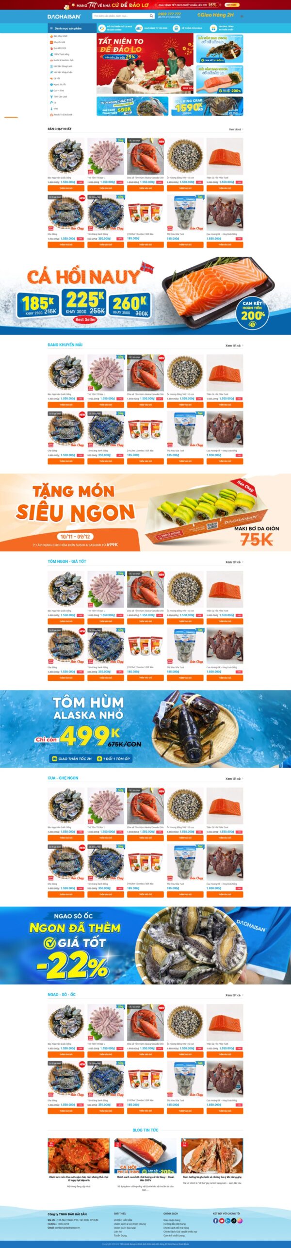 Giao Diện Web Đảo Hải Sản