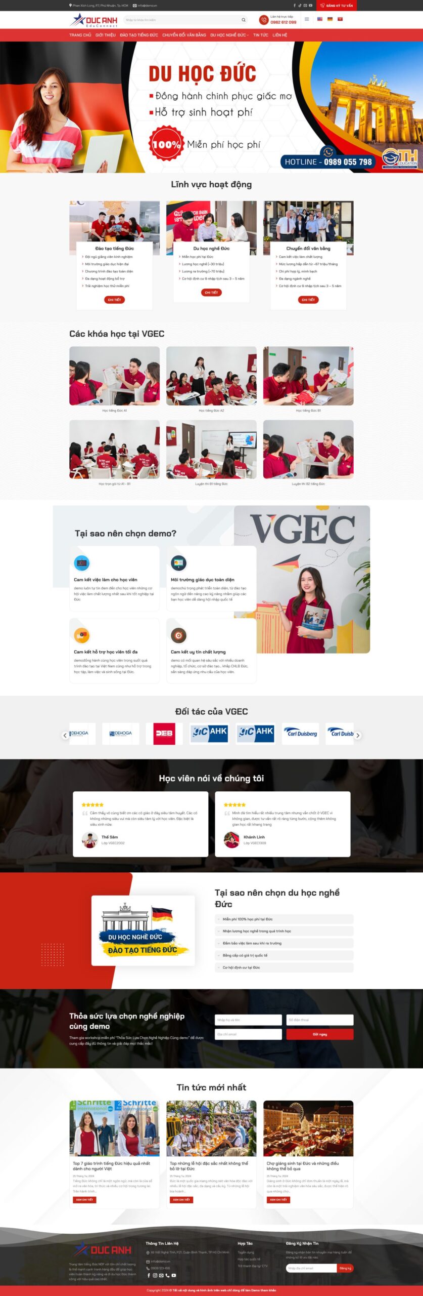 Giao Diện Web Du Học Đức