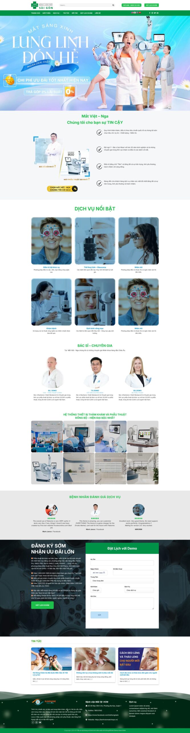 Giao Diện Web Phòng Khám Mắt