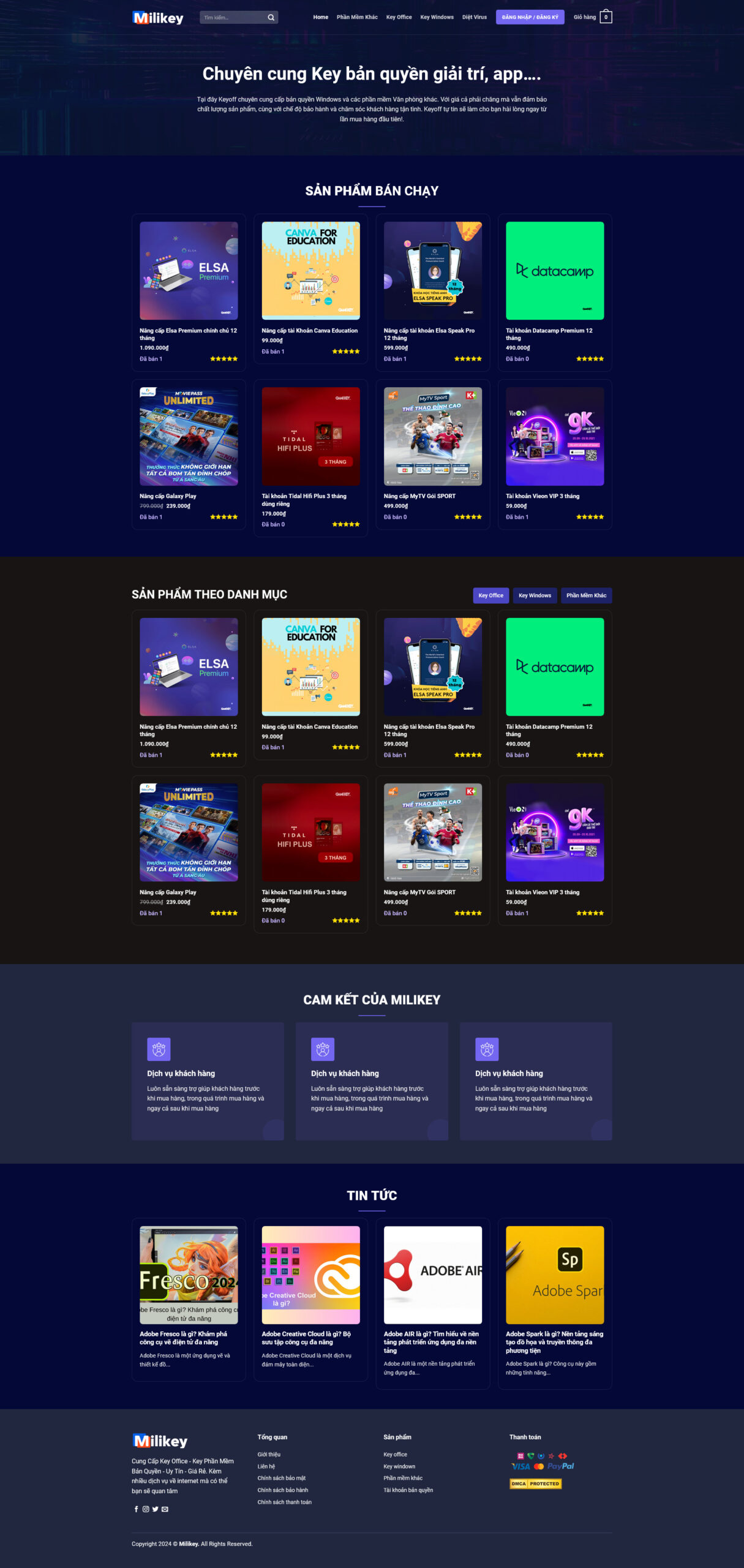 Giao Diện Web Shop Bán Tài Nguyên Sản Phẩm Số