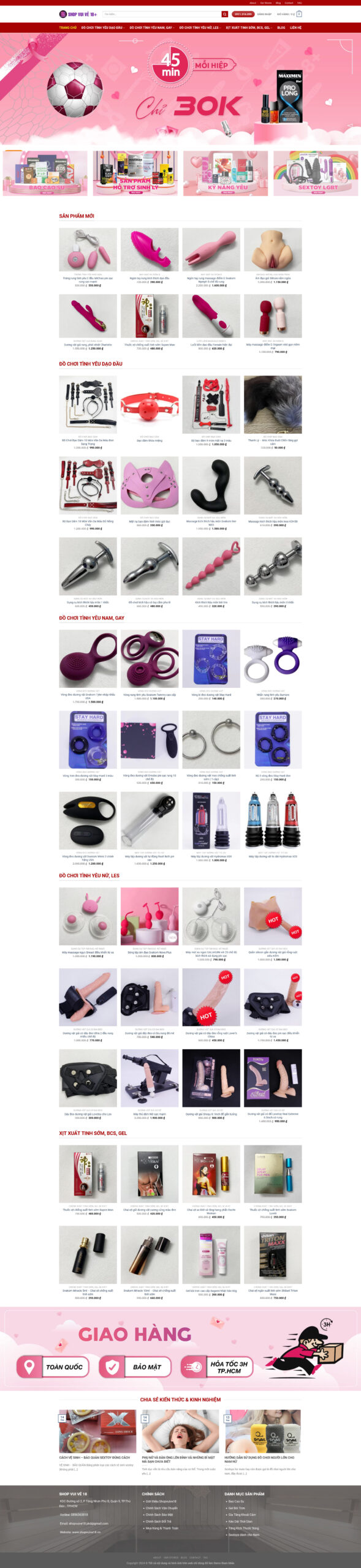 Giao Diện Web Shop Sinh Lý Đồ Chơi Tình Dục 18