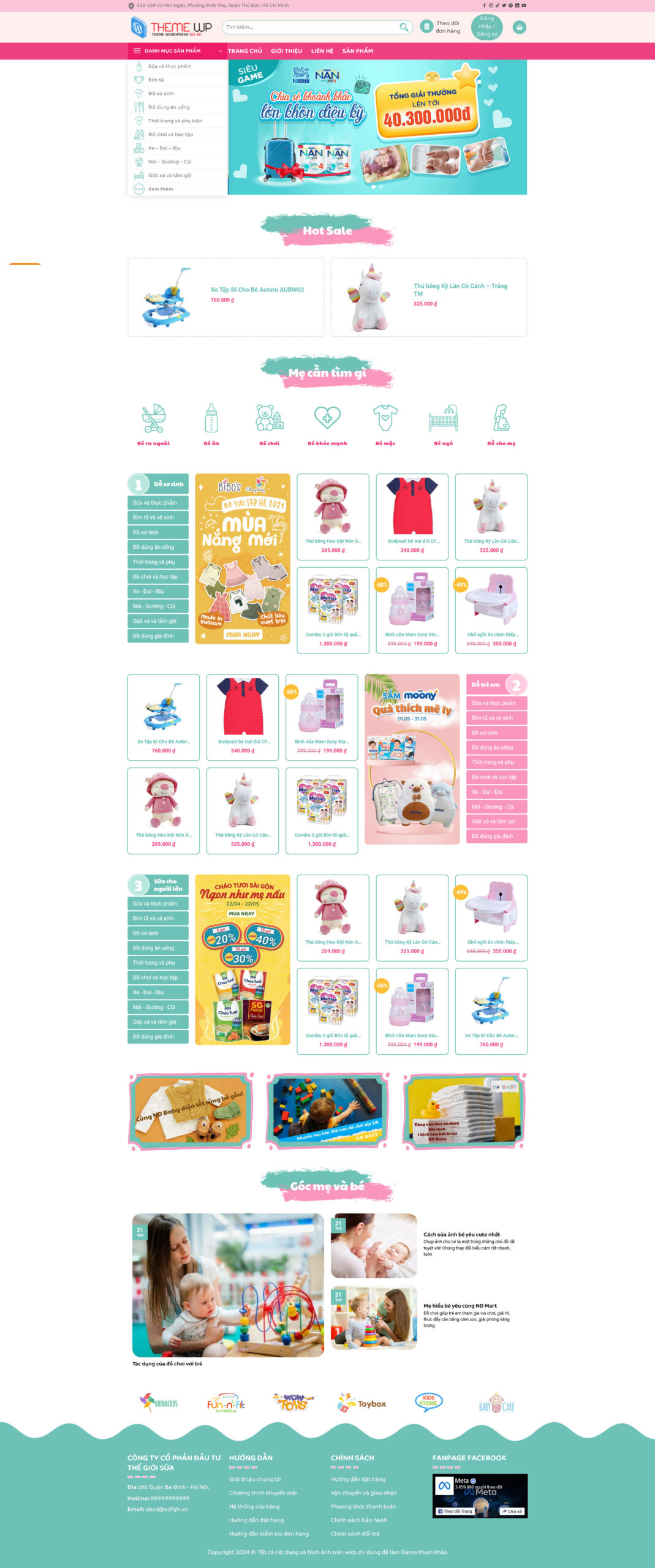 Giao Diện Web Thời Trang Baby 01