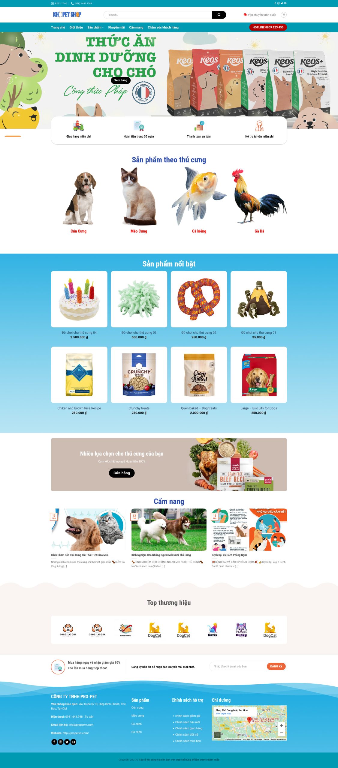Giao Diện Web Thực Phẩm Thú Cưng